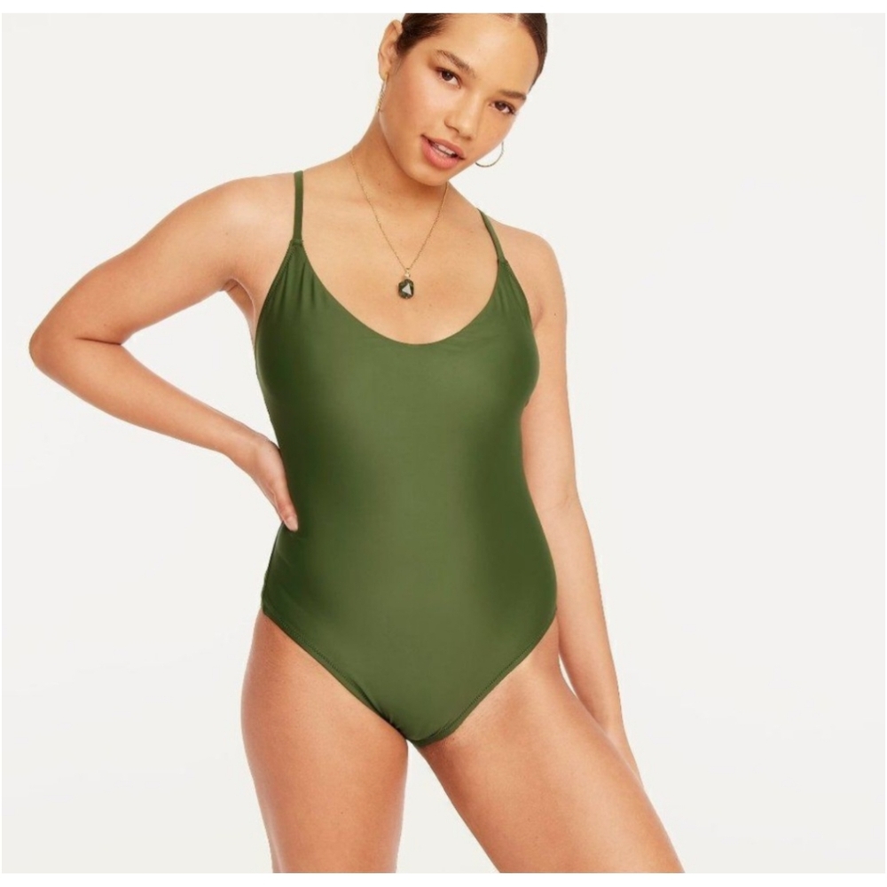 J. Crew Olive Green One-Piece Swimsuit